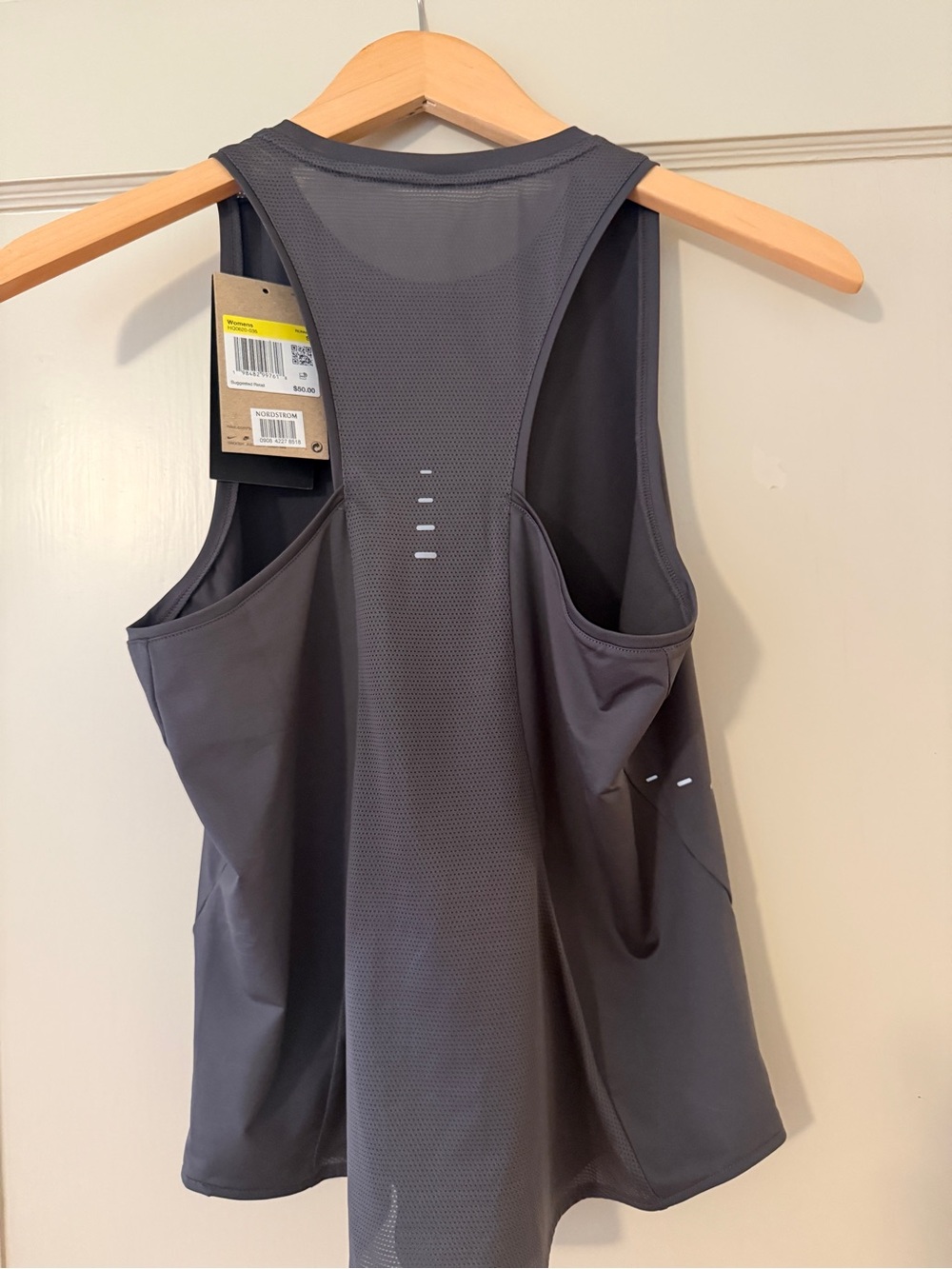 Nike Women's Charcoal Gray Performance Tank with Small White Swoosh - Picture 2 of 5